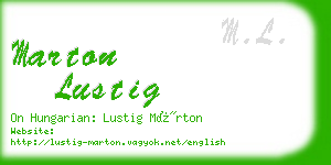 marton lustig business card